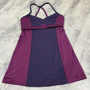 Purple and Navy Striped Dress